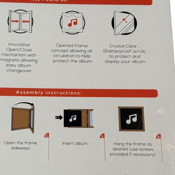 KAIU Black Vinyl Record Frame New - Picture 9 of 9